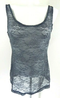 Camiseta sin mangas Cosabella para mujer mediana gris floral encaje cuello redondo camisola usada en excelente estado Foto 1 de 3