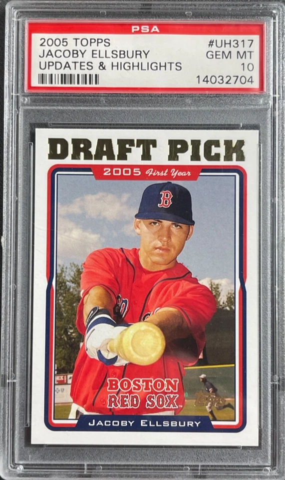 2005 Topps обновления и основные моменты - Джейкоби Эллсбери - PSA 10 - #UH317 - RED SOX! - Изображение 1 из 1
