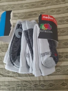 Fruit of the Loom Boys Durable Crew Socks 4 Pack White Size 9-2.5 Open Pack - Picture 1 of 9