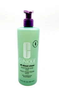 New! Clinique Jumbo All About Clean Liquid Facial Soap ~ Mild ~ 13.5 oz/400 ml - Picture 1 of 2