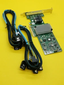 LSI 9340-8i IBM 46C9115 M1215 12GB RAID0.1.10.8 PORTS raid + 2pcs 8643 to 4 SATA - Picture 1 of 4