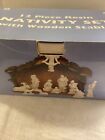 Vintage Provo Craft Unpainted Resin Christmas Nativity 12 Rustic Wood Stable