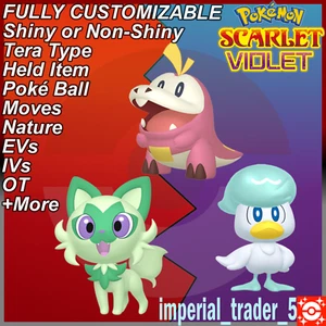 Pokémon Scharlachrot und Violett 🙂 Glänzende Paldea Starters 🙂 Bundle 6IV anpassbar - Bild 1 von 1