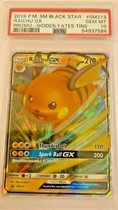 Pokemon Hidden Fates Black Star Promo Raichu GX #213 PSA 9 or 10 - Picture 1 of 2
