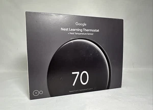 Google Nest Learning Thermostat 4th Gen w/ Sensor - Polished Obsidian - NEW! - Picture 1 of 3