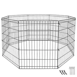 2X 24" Pet Playpen 8 Panel Indoor Outdoor Metal Protable Folding Dog Fence - Picture 1 of 11
