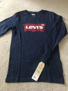 NEW Levis Top, age 15-16y, Long sleeve T-shirt, Blue, Batwing Logo, New - Picture 1 of 10