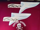 CBR 600F SILVER & WHITE SEAT UNIT TAIL PIECE DECALS STICKERS GRAPHICS