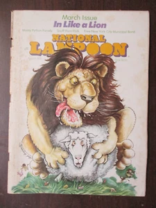 NATIONAL LAMPOON MAGAZINE MARCH 1976 MONTY PYTHIN IN LIKE A LION COVER NO LABEL - Picture 1 of 2