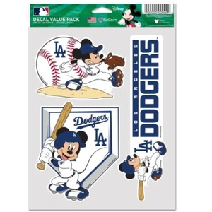 LOS ANGELES DODGERS MICKEY MOUSE 3 PIECE MULTI-USE DECALS DISNEY LICENSED - Picture 1 of 1