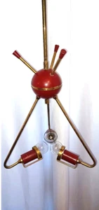 ARREDOLUCE STILNOVO CHANDELIER LELLI ATTRIBUITED 3 LIGHTS - Foto 1 di 6