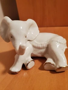 Vintage Lenox Elephant lying on side. Trimmed in gold. 5" l. Nice! - Picture 1 of 4