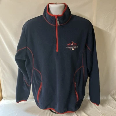 Chaqueta polar Antigua para hombre 1/2 cremallera grande Boston Redsox 2018 World Series Champs Foto 1 de 4