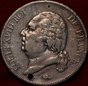 1821 France 5 Francs Silver Foreign Coin - Picture 1 of 2