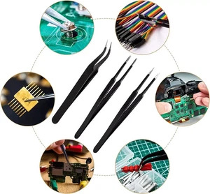 Kit de 3 pinzas antiestáticas juego de herramientas de reparación de mantenimiento de acero - Imagen 1 de 7