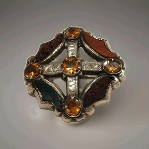Scottish Thistle Pin Brooch Sterling Silver Jewelry Women's Jewelry 1.1/4" - Picture 1 of 7