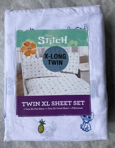 Disney Stitch Twin XL 3 Piece Sheet Set-Flat + Fitted Sheets + 1 Pillowcase - Picture 1 of 4