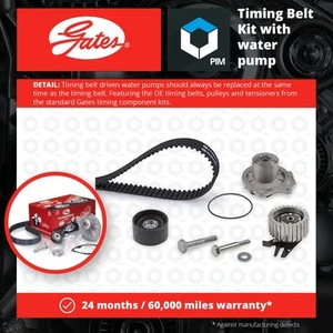 Timing Belt & Water Pump Kit fits FIAT SEDICI FY 1.9D 06 to 11 D19AA Set Gates - Picture 1 of 3