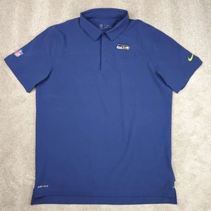 Seattle Seahawks Shirt Mens Large Blue NFL Football Nike Dri Fit On Field Snap - Picture 1 of 11