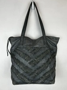 Day Mood Purse Womens M Shoulder Bag Handbag 2 Handle Gray Leather Read - Picture 1 of 15