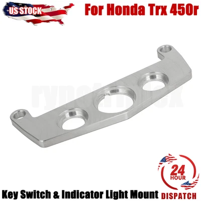 Interruptor de llave plateada y kit de montaje de luz indicadora aluminio para piezas Honda Trx 450r Foto 1 de 4