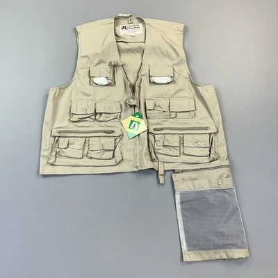 Chaleco de pesca vintage Academy Broadway para hombre bronceado medio utilitario multi bolsillo nuevo con etiquetas Foto 1 de 4