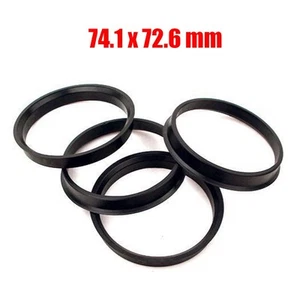4Pcs Black Hub Centering Rings Easy Install For Wheel Compatibility - Picture 1 of 12