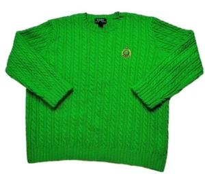 Maglione Vintage Lauren Ralph Lauren Maglia Cavo Donna Grande Kelly Verde - Foto 1 di 6