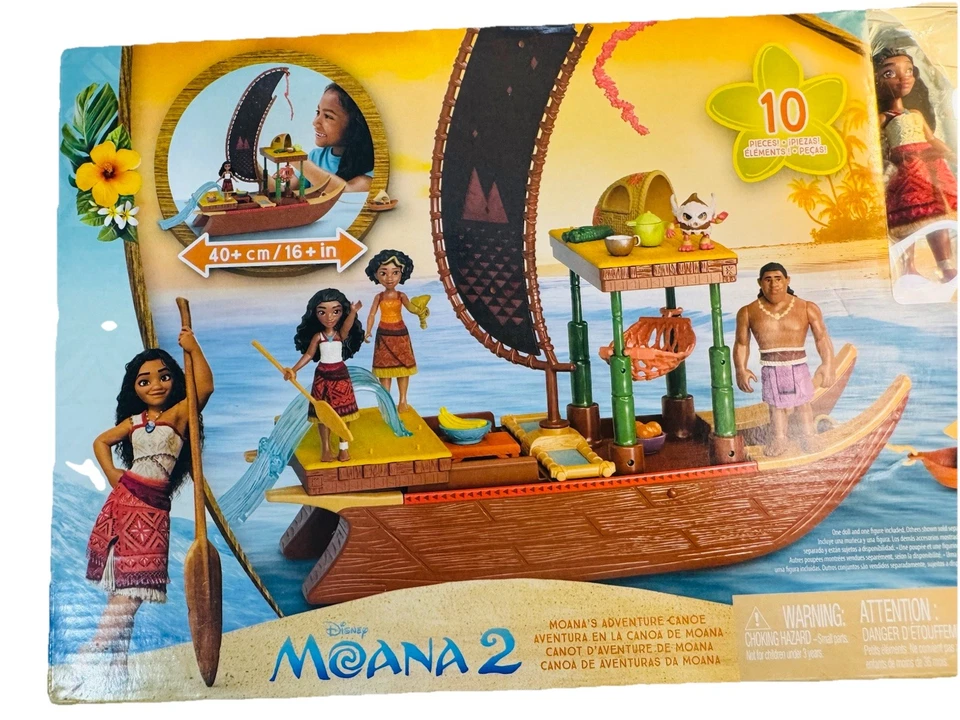 Juego de 10 piezas de canoa Disney Moana 2 Moana’s Adventure Foto 1 de 4