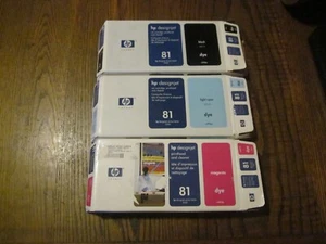 HP 81 PRINTHEAD & CLEANER DESIGNJET 5000 5500 DYE OEM M B LC - Afbeelding 1 van 10
