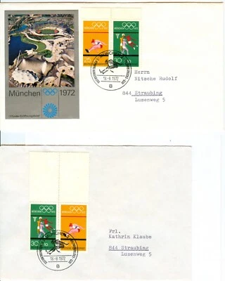 Germany Olympic Games Munich 1972 13 First day covers with stamps out the sheet - Image 1 of 4