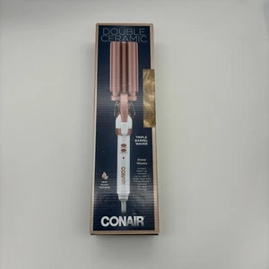 Conair Double Ceramic 3 Barrel Curling Iron, Hair Waver, Create Beachy Waves - Picture 1 of 3