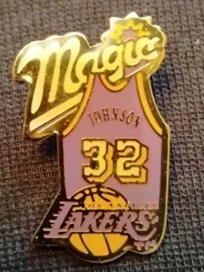 Los Angeles Lakers Magic Johnson Jersey 1991 Pin By Imprinted Products - Picture 1 of 2