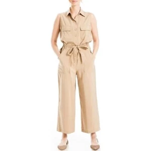 Max Studio womens Belted khaki Utility Jumpsuit Size XS - Picture 1 of 10