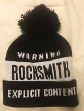 New Rocksmith Warning Explicit Content Beanie Black White Winter Head Wear Gear