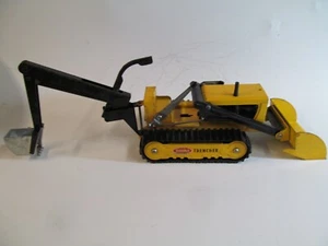Tonka Construction Trencher Rubber Bulldoz Treads Front-End Loader + Backhoe ts - Picture 1 of 24