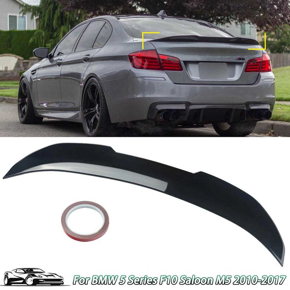 For 11-17 BMW F10 5 Series & M5 535i Big Trunk Spoiler Lid Gloss Black PSM Style Foto 1 de 4