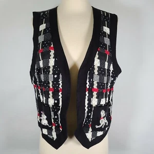 Disney Catalog Womens Vest 101 Dalmatians Black L - Picture 1 of 9