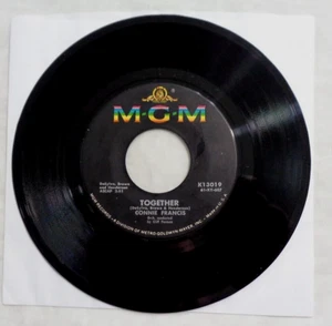 Connie Francis: Together/Too Many Rules 1961 MGM K13019 Bloomfield Pressing VG- - Imagen 1 de 4
