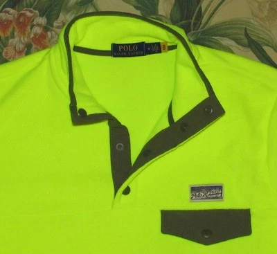Chaqueta polar Polo Ralph Lauren amarillo neón bolsillo a presión mediana Foto 1 de 3