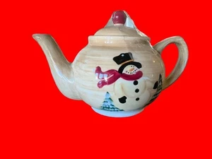 Schneemann Teekanne - Vintage Weihnachten  - Bild 1 von 4