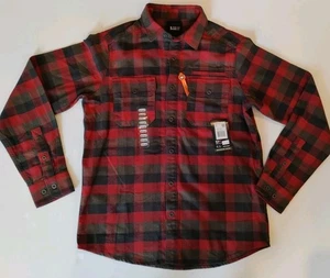 NUEVO CON ETIQUETAS 5.11 Camisa táctica pequeña para hombre Lester roja franela a cuadros manga larga 72532 - Imagen 1 de 7