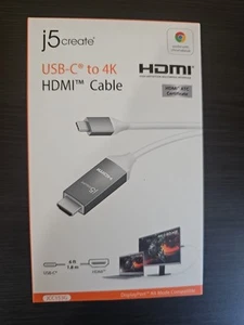 Nuevo/Sellado J5 Crear USB-C a 4K HDMI Cable Display Puerto en Blanco - Envío Gratis - Imagen 1 de 7