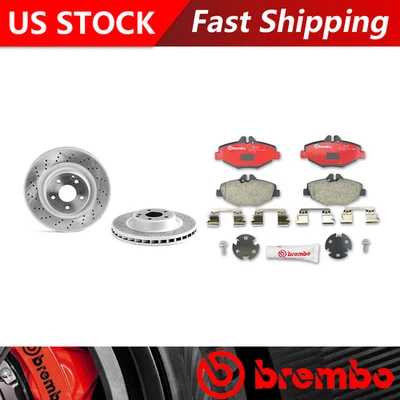 Rotores de freno delanteros y pastillas de freno de cerámica Brembo para Mercedes-Benz E350 2007-2008 Foto 1 de 4