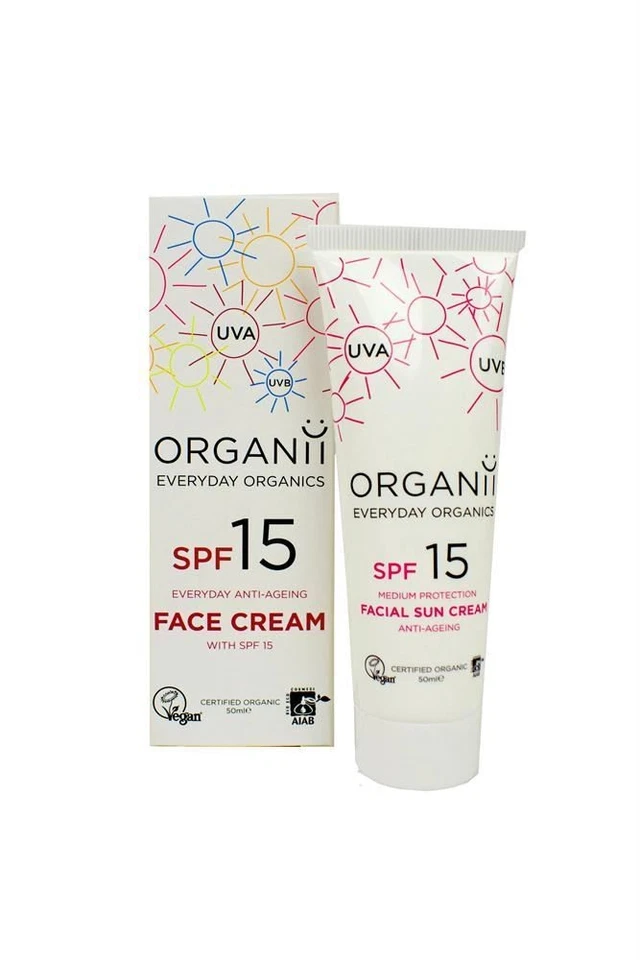 Crema solar facial antienvejecimiento Organii SPF15 50 ml - Paquete de 2 Foto 1 de 1