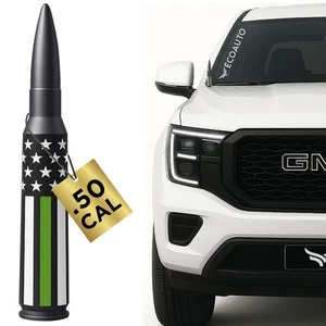 50 CAL BADASS BULLET ANTENNA® FITS CHEVY SILVERADO 1500 2500 SIERRA & GMC MILRY - Foto 1 di 9