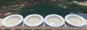 Set of FOUR (4) Pampered Chef Heritage 8 3/4" Rim Rimmed Soup Salad Bowls - Picture 1 of 6