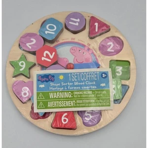 Reloj de madera clasificador forma Peppa Pig - Imagen 1 de 6