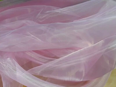 Crystal Organza Lightweight Woven Shimmer Fabric, Per Metre - Plain- Baby Pink - Image 1 of 4