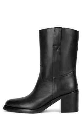 NWOT Jeffrey Campbell Desert Western Black Leather Pull Tab Boots Women's Sz 6.5 - Image 1 of 4
